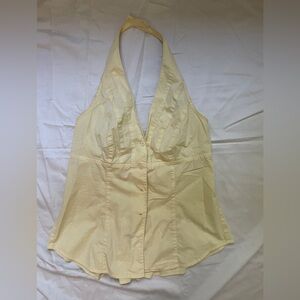 Moda International butter yellow halter top